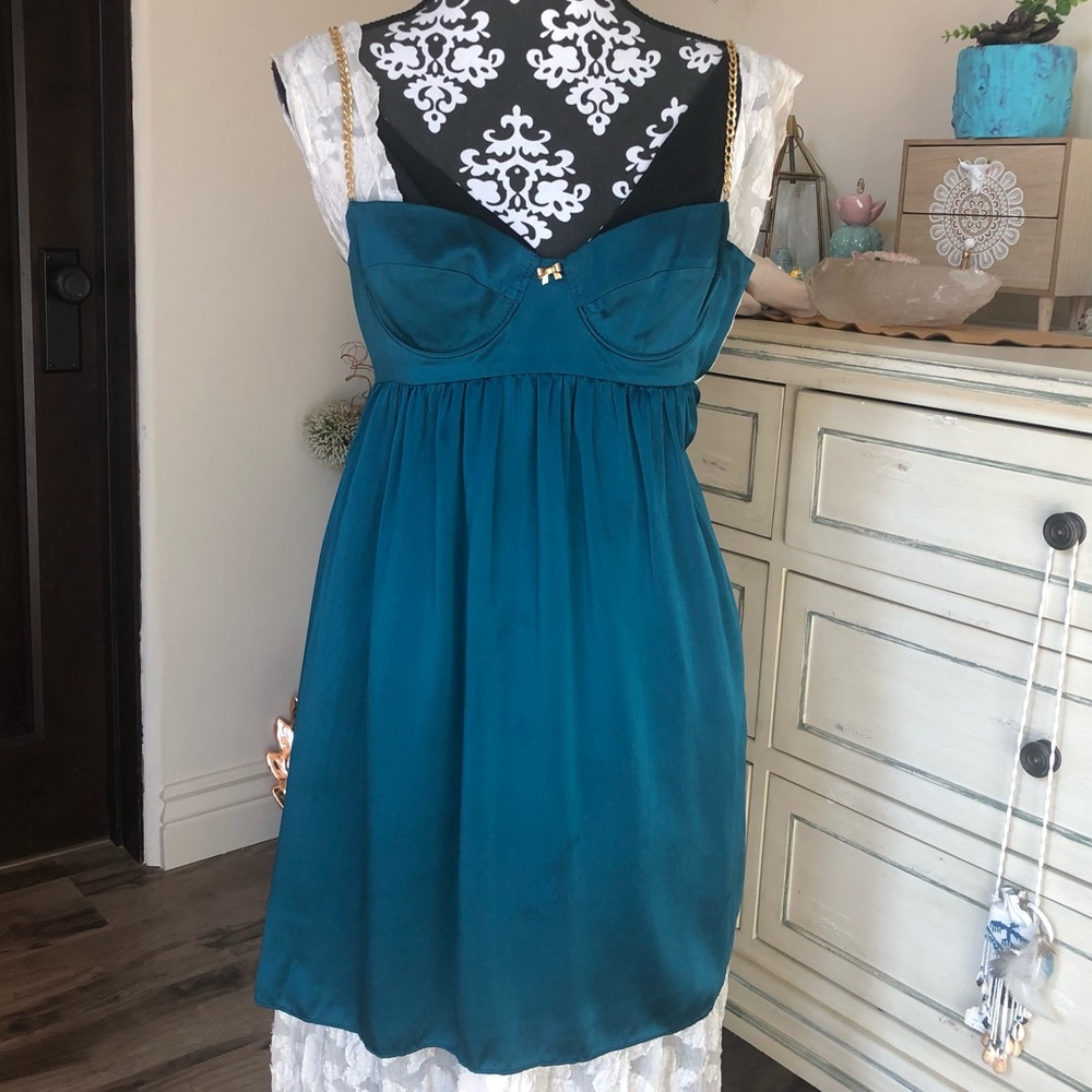 ❤️ INGWA MELERO ❤️ SILK CHARMEUSE BRA CORSeT DRESS